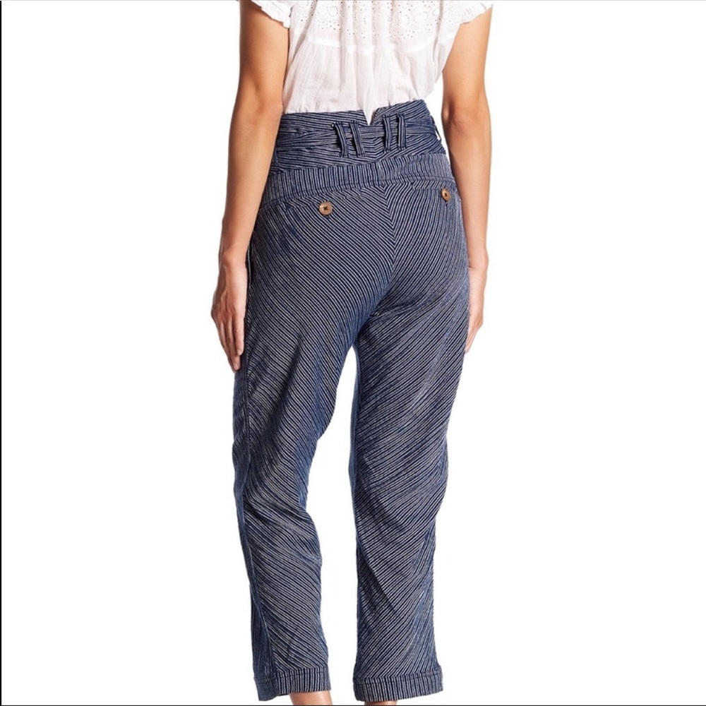 Free People Cropped Striped Pants 0 - Picture 2 of 6